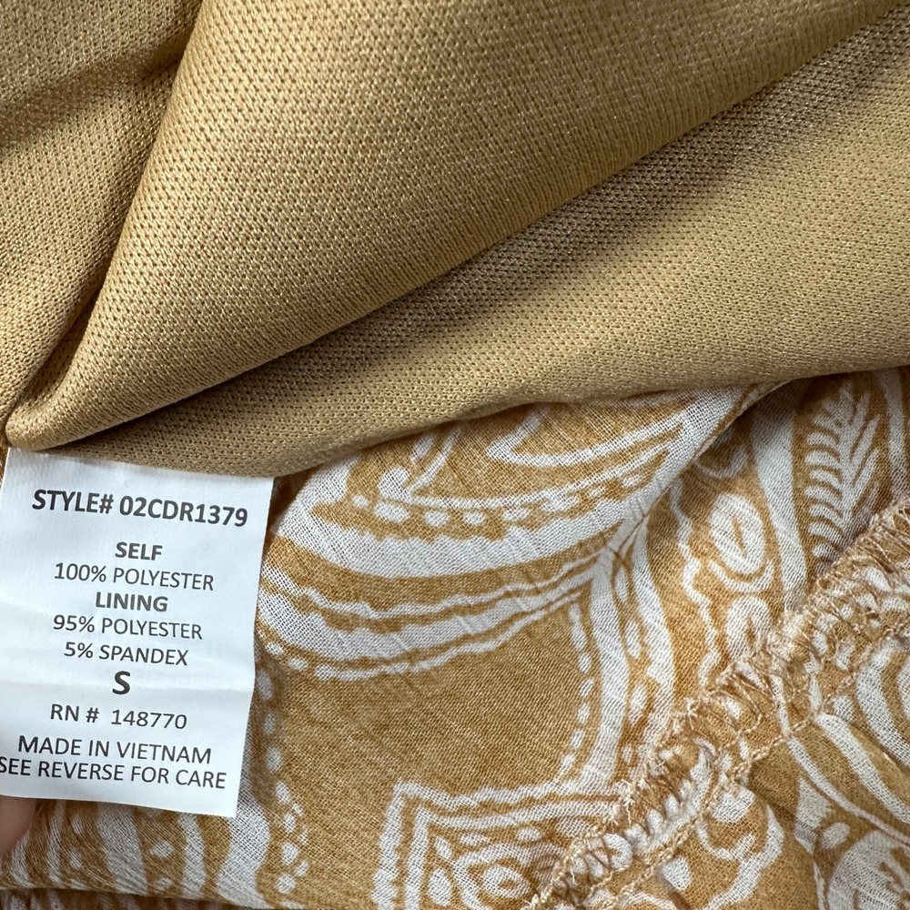 NWT - Sienna Sky Sundress Beige White Flowers Balloon Sleeve Dress Women's S - Picture 7 of 9